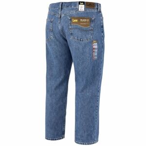 Lee Relaxed Fit Straight Leg Jeans Men's 42x32 Blue Denim NWT Classic Workwear